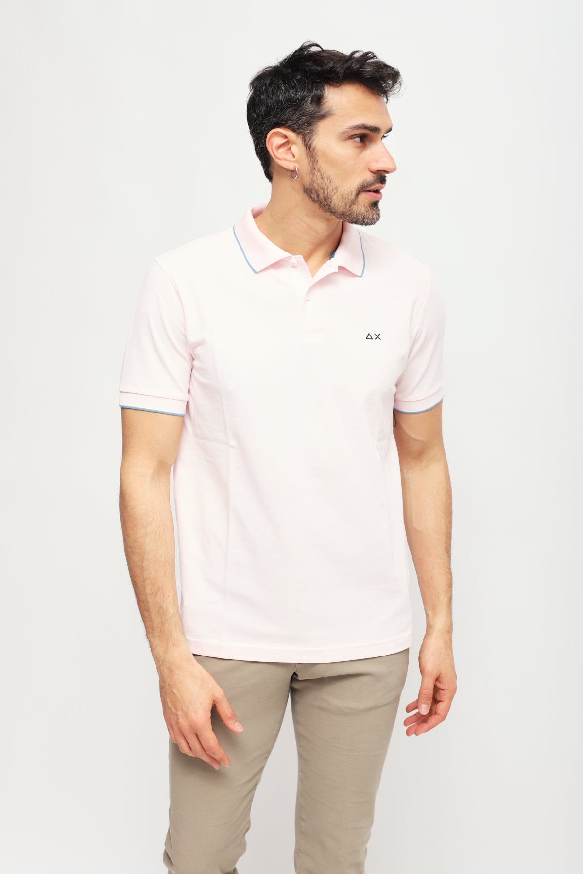 Polo con Ricamo Rosa
