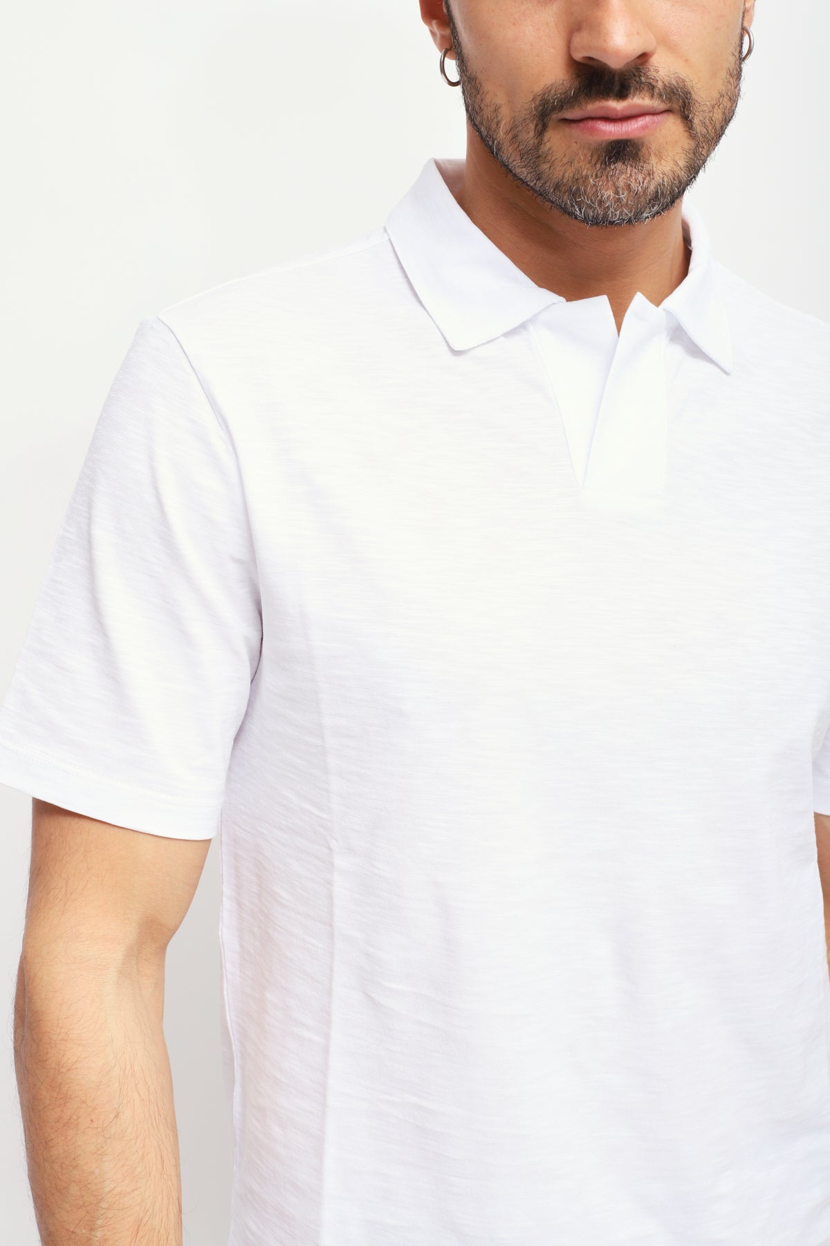 Polo senza bottoni Bianco