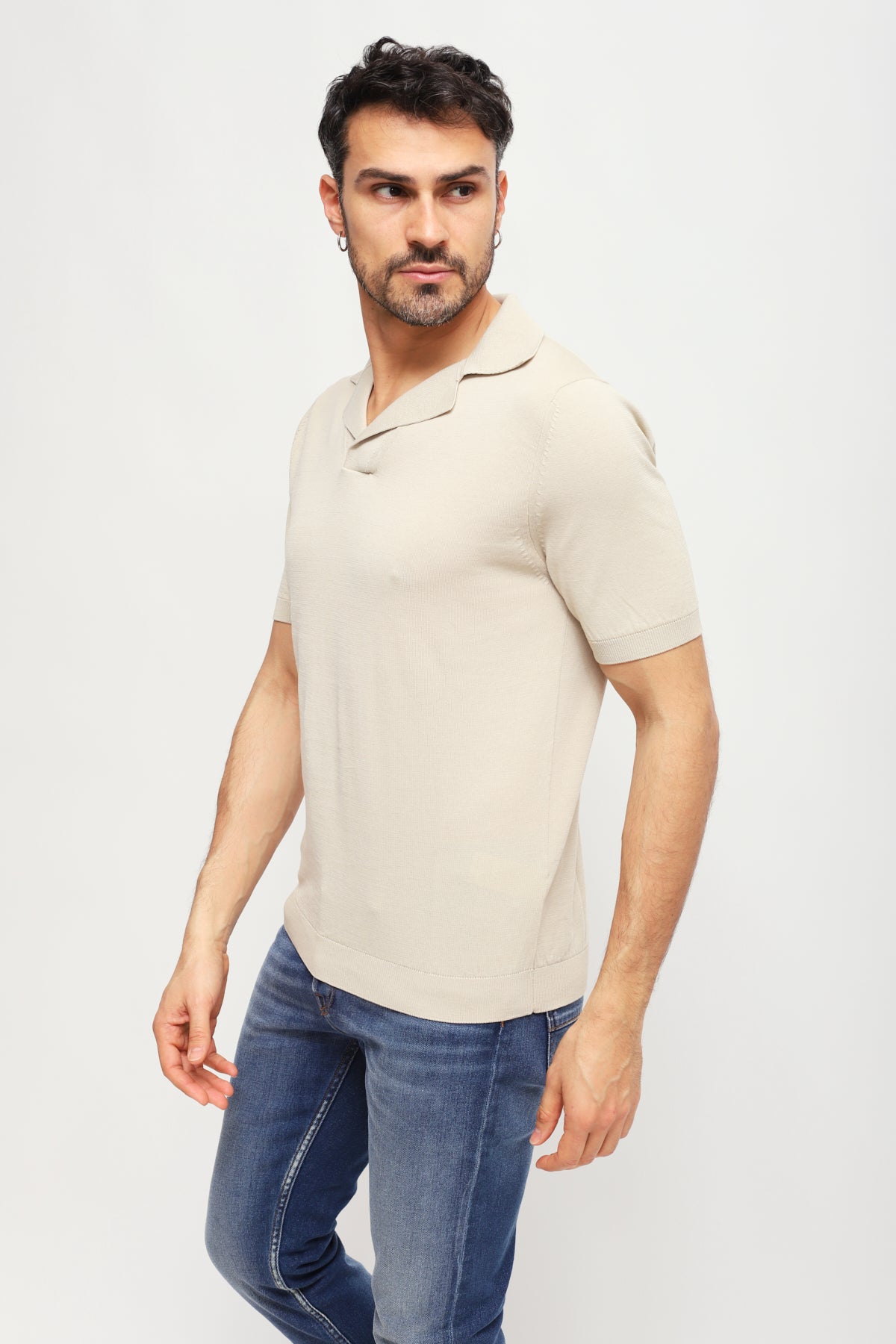 Polo senza bottoni Beige