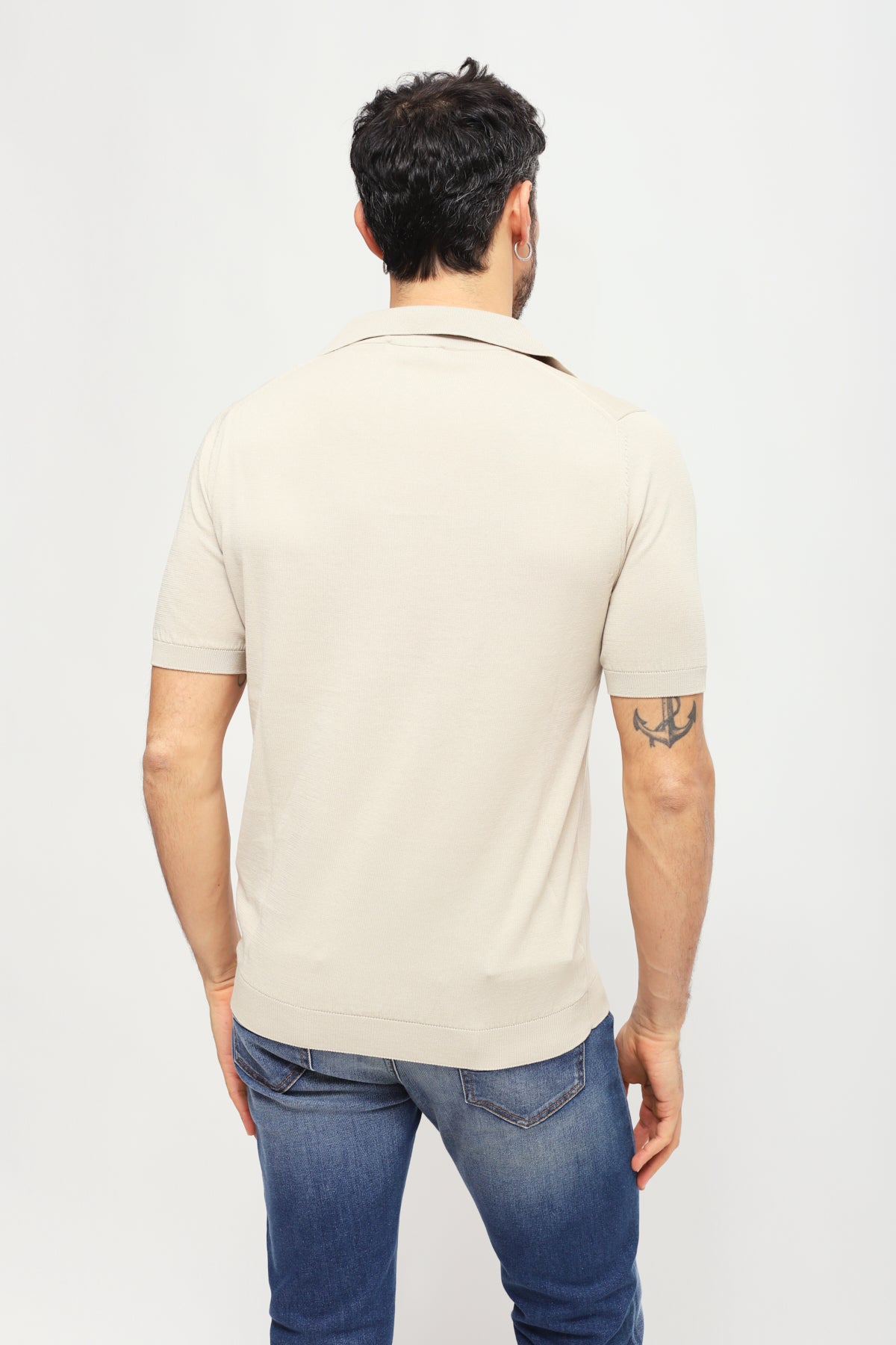 Polo senza bottoni Beige