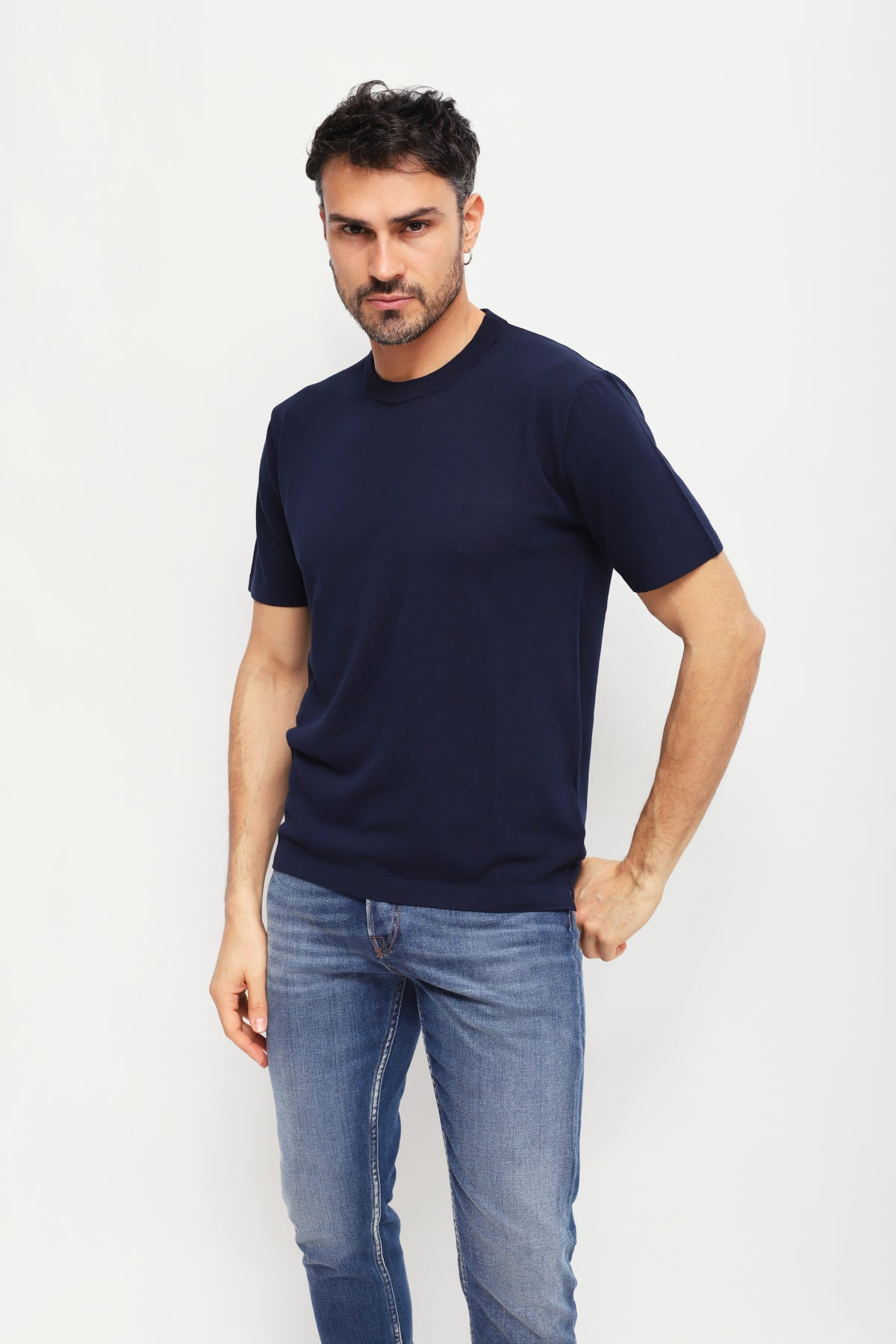 Girocollo manica corta Blu