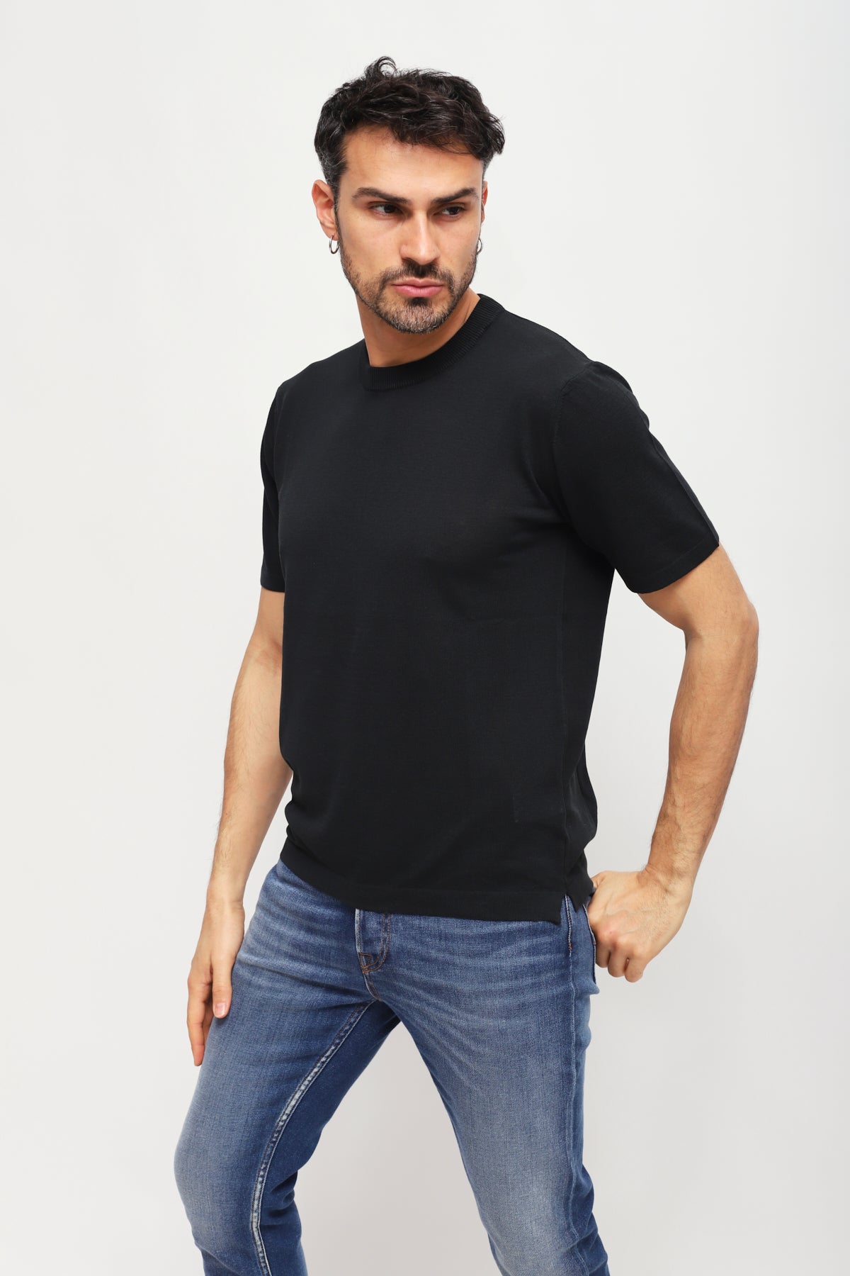 Girocollo manica corta Nero