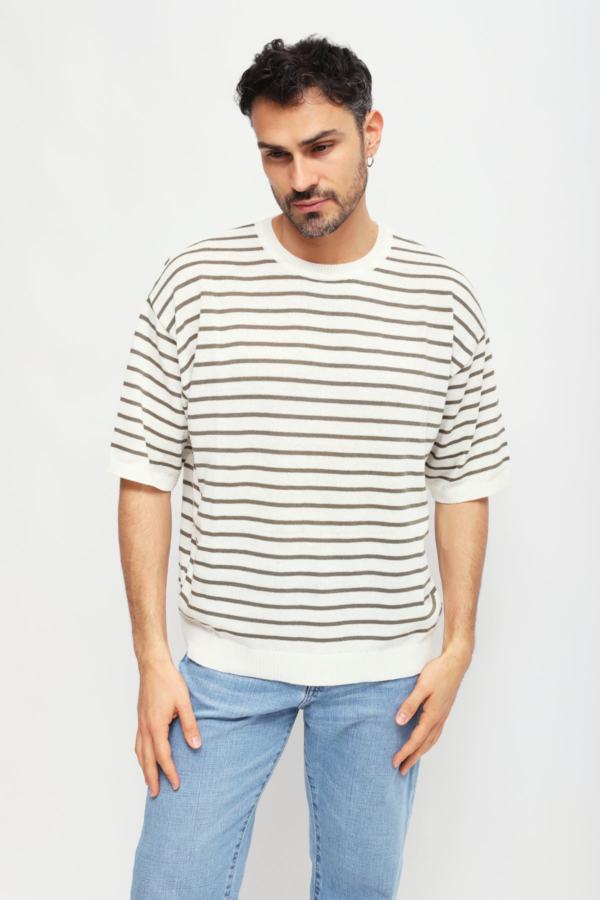T-shirt a righe Bianco