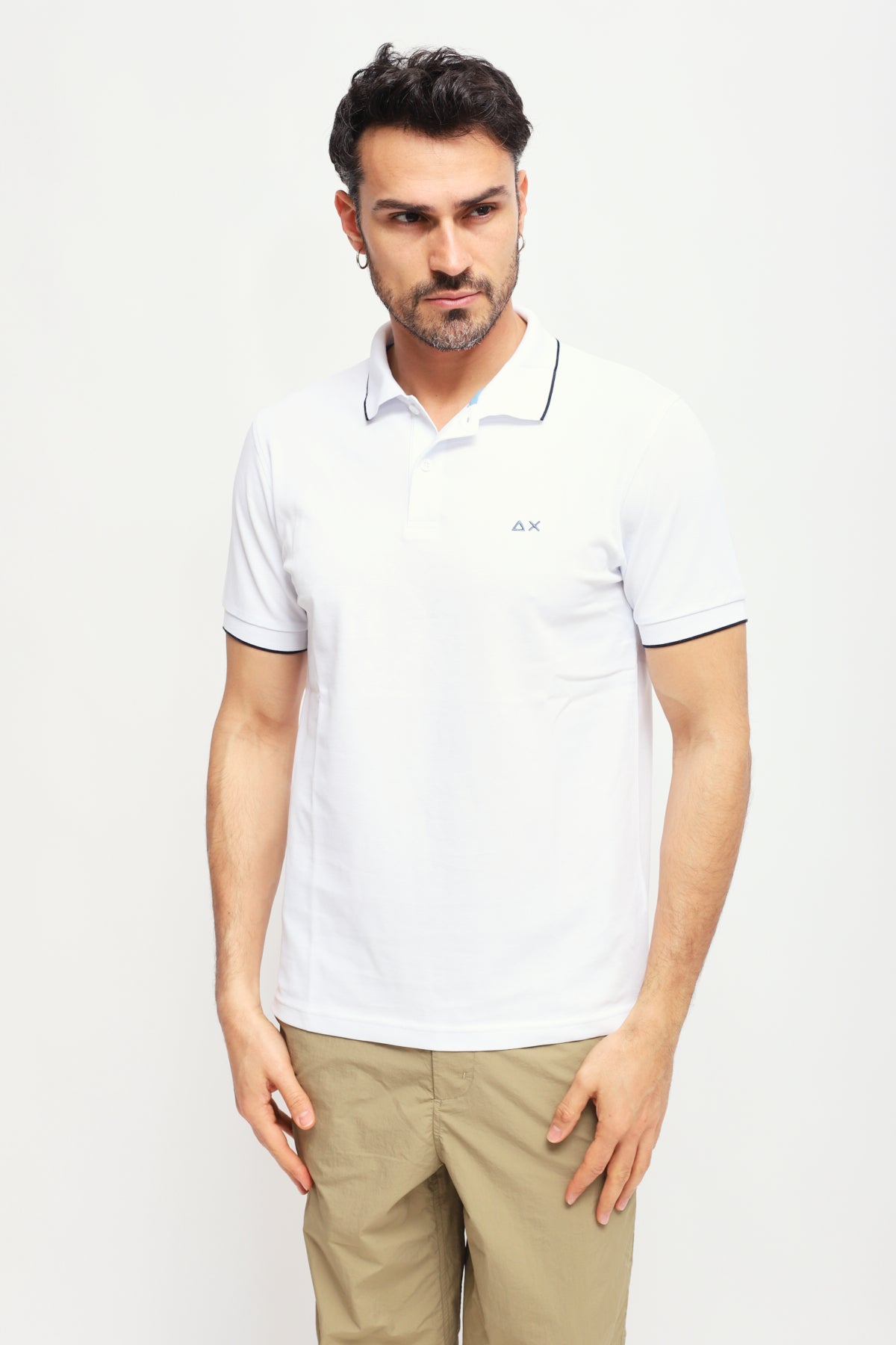 Polo con Ricamo Bianco