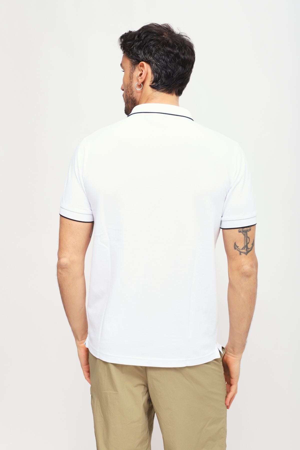 Polo con Ricamo Bianco