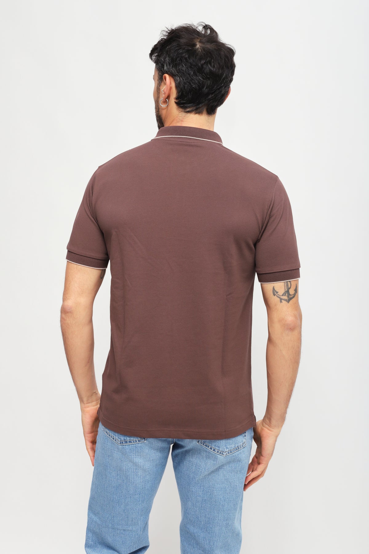 Polo con Ricamo Marrone