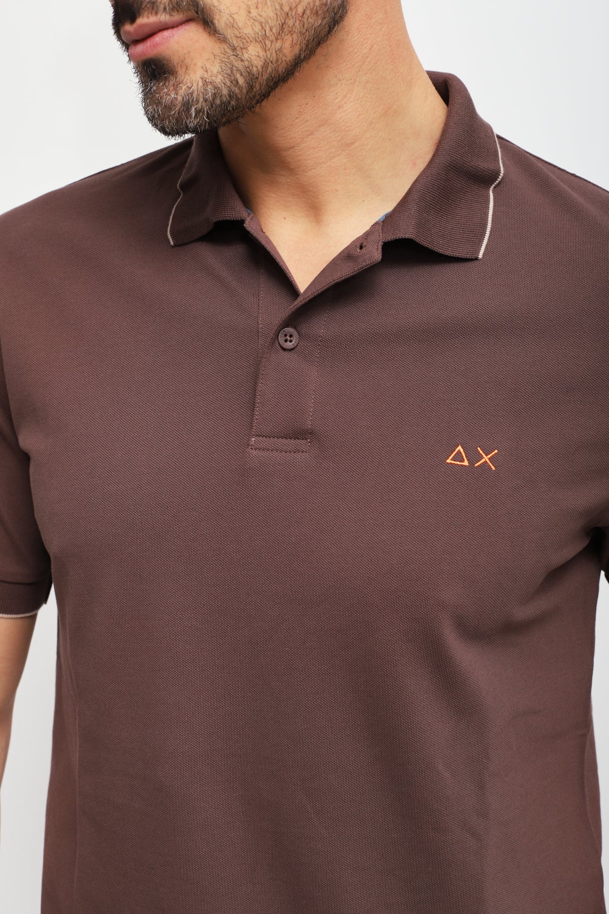 Polo con Ricamo Marrone