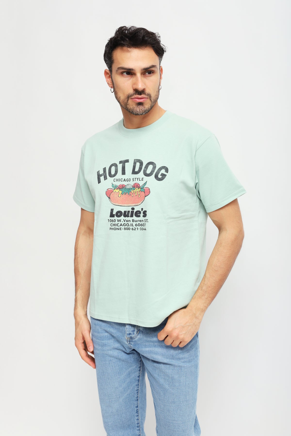T-shirt Grafica Verde Acqua