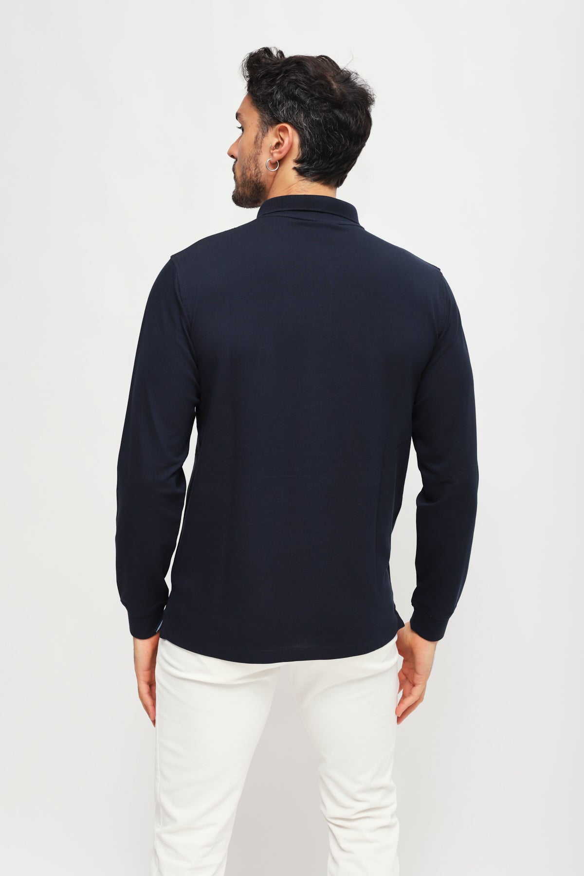 Polo a maniche lunghe Blu Navy