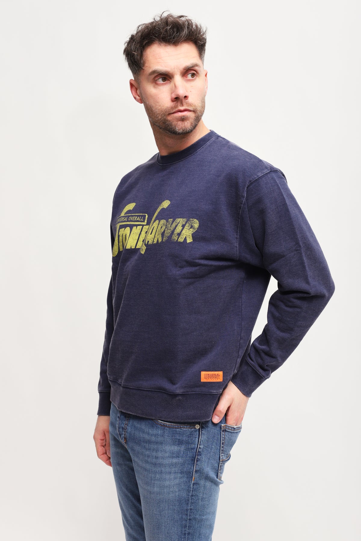 Felpa con stampa Blu Navy