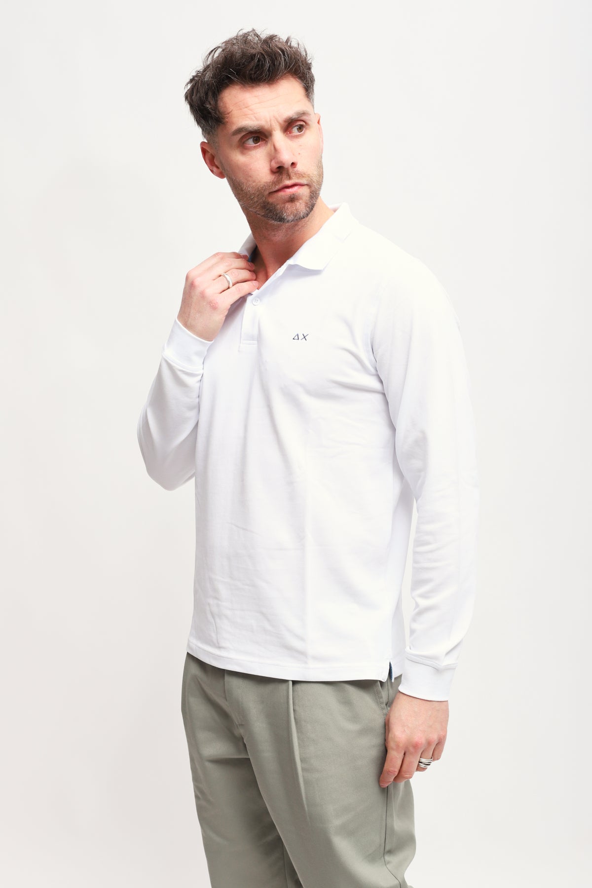 Polo a maniche lunghe Bianco