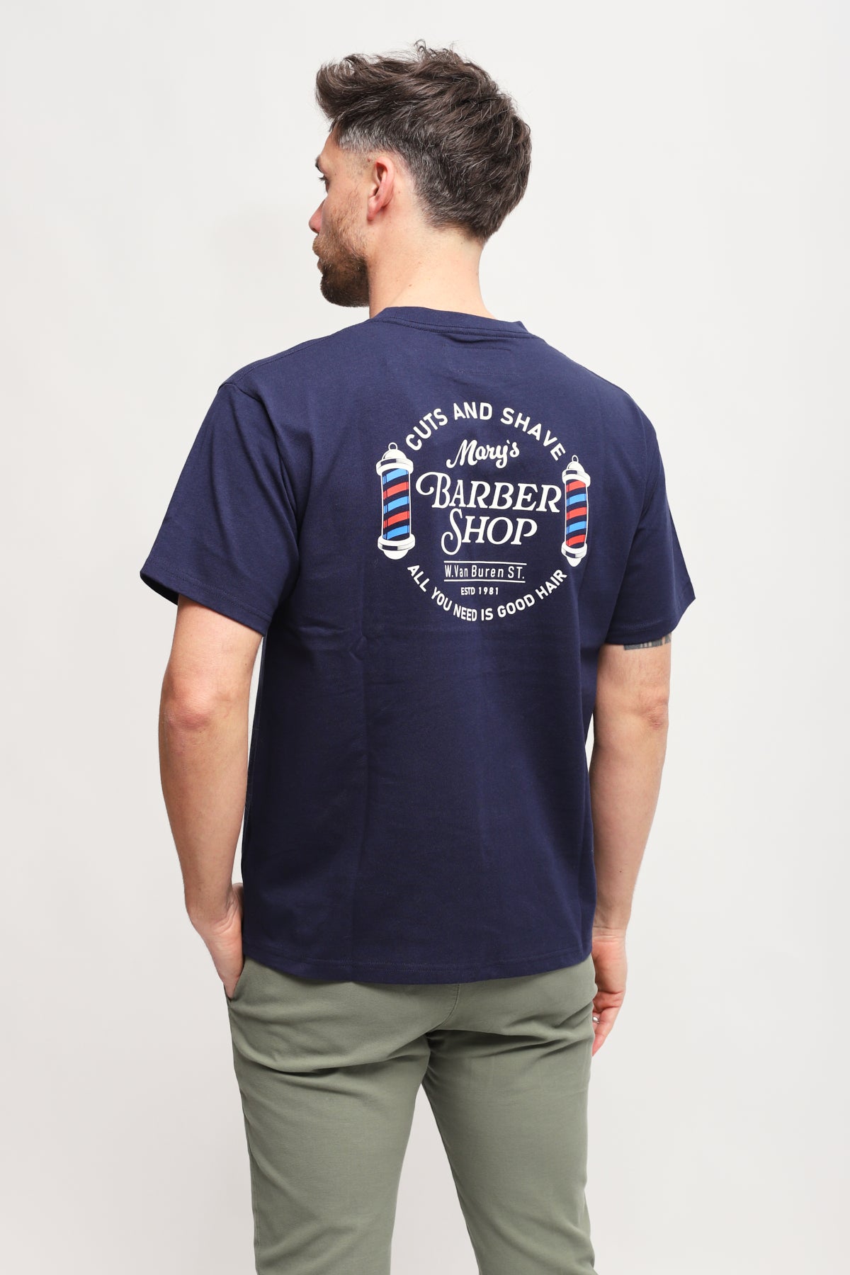 T-shirt con logo sul retro Blu