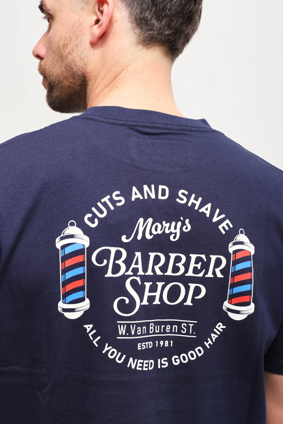 T-shirt con logo sul retro Blu