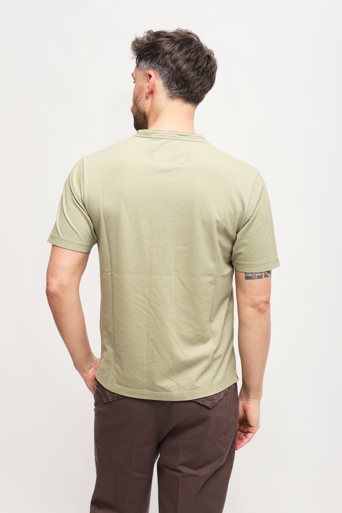 T-shirt con Logo Ricamato Verde
