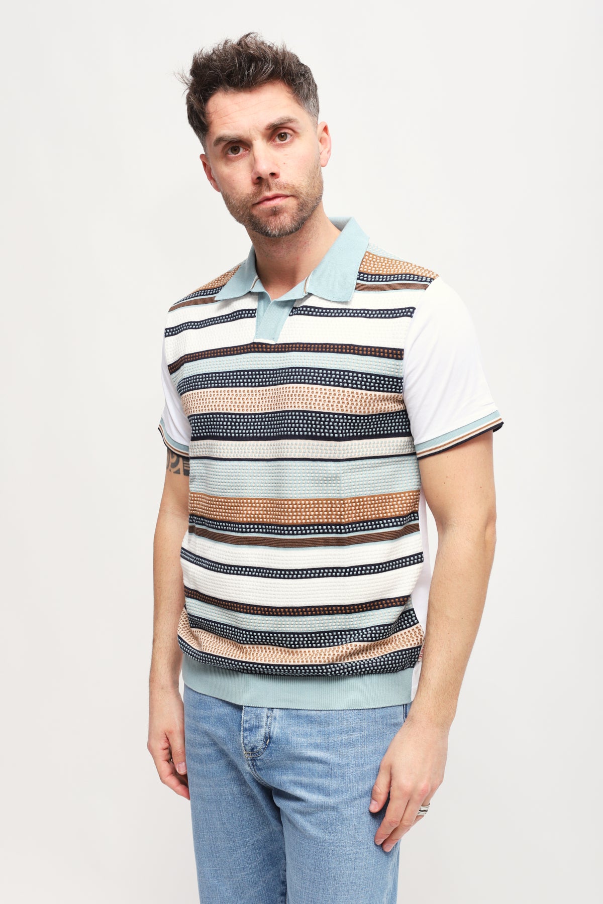 Polo a righe Multicolore