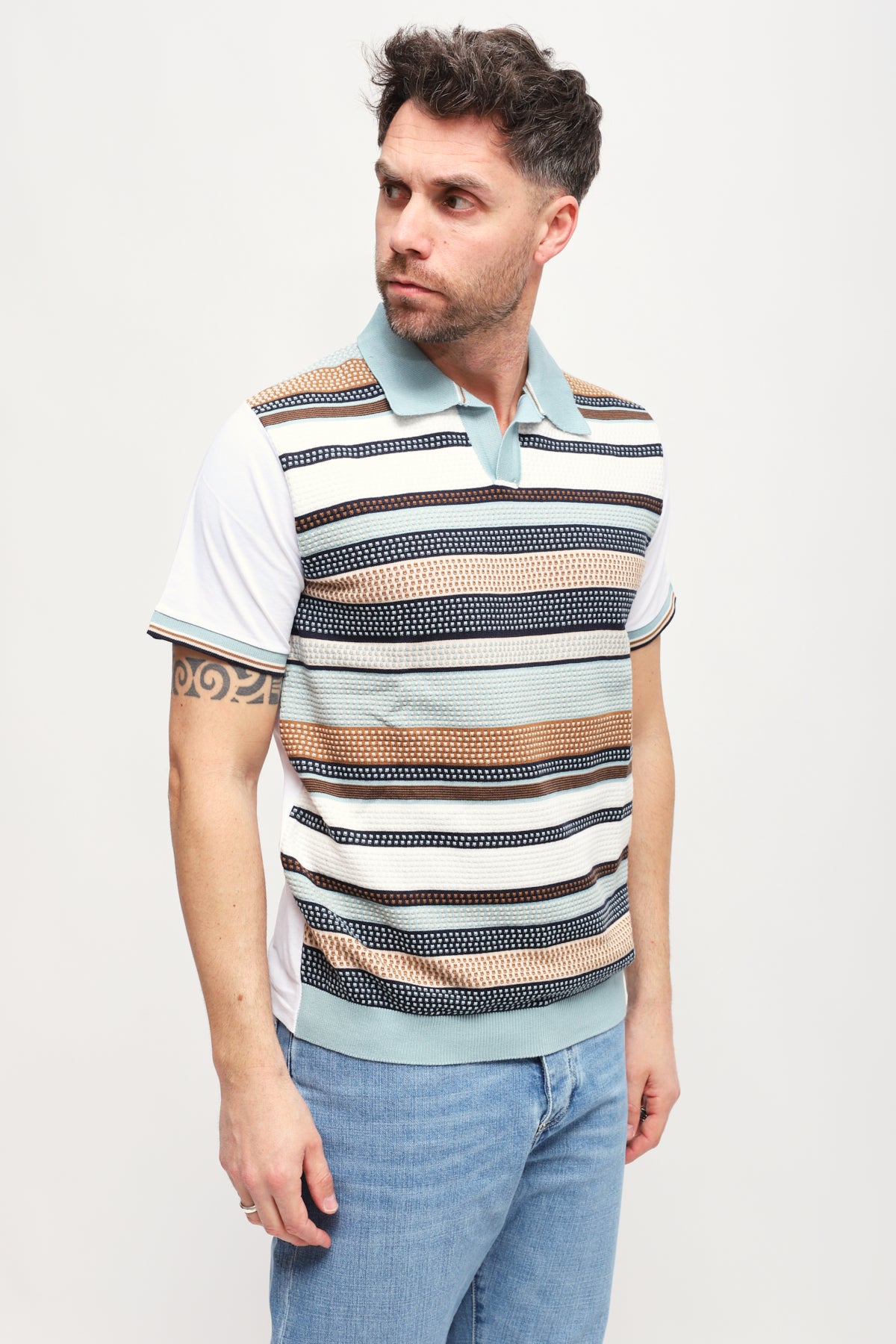 Polo a righe Multicolore