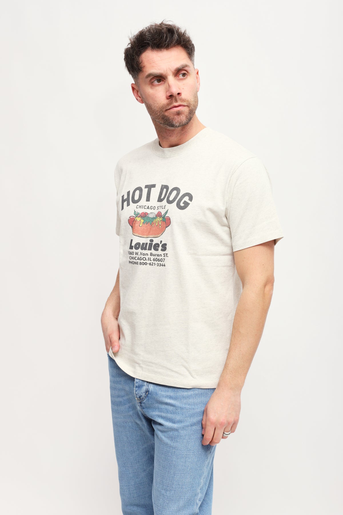 T-shirt Grafica Crema