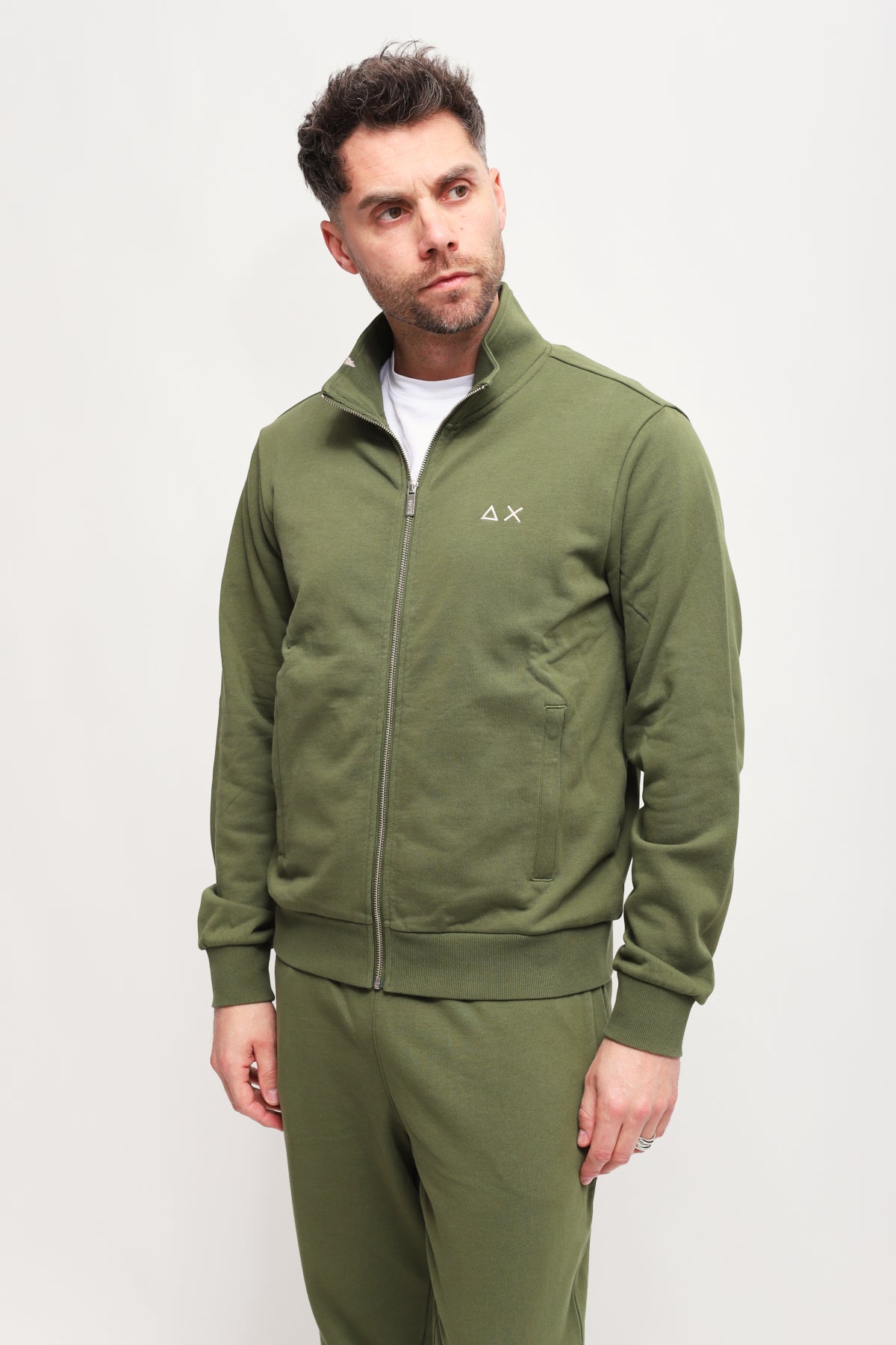 Felpa Full Zip Verde