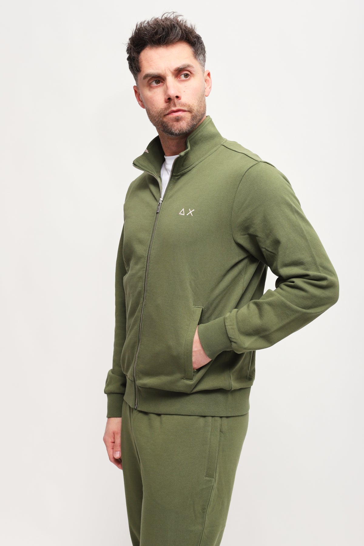 Felpa Full Zip Verde