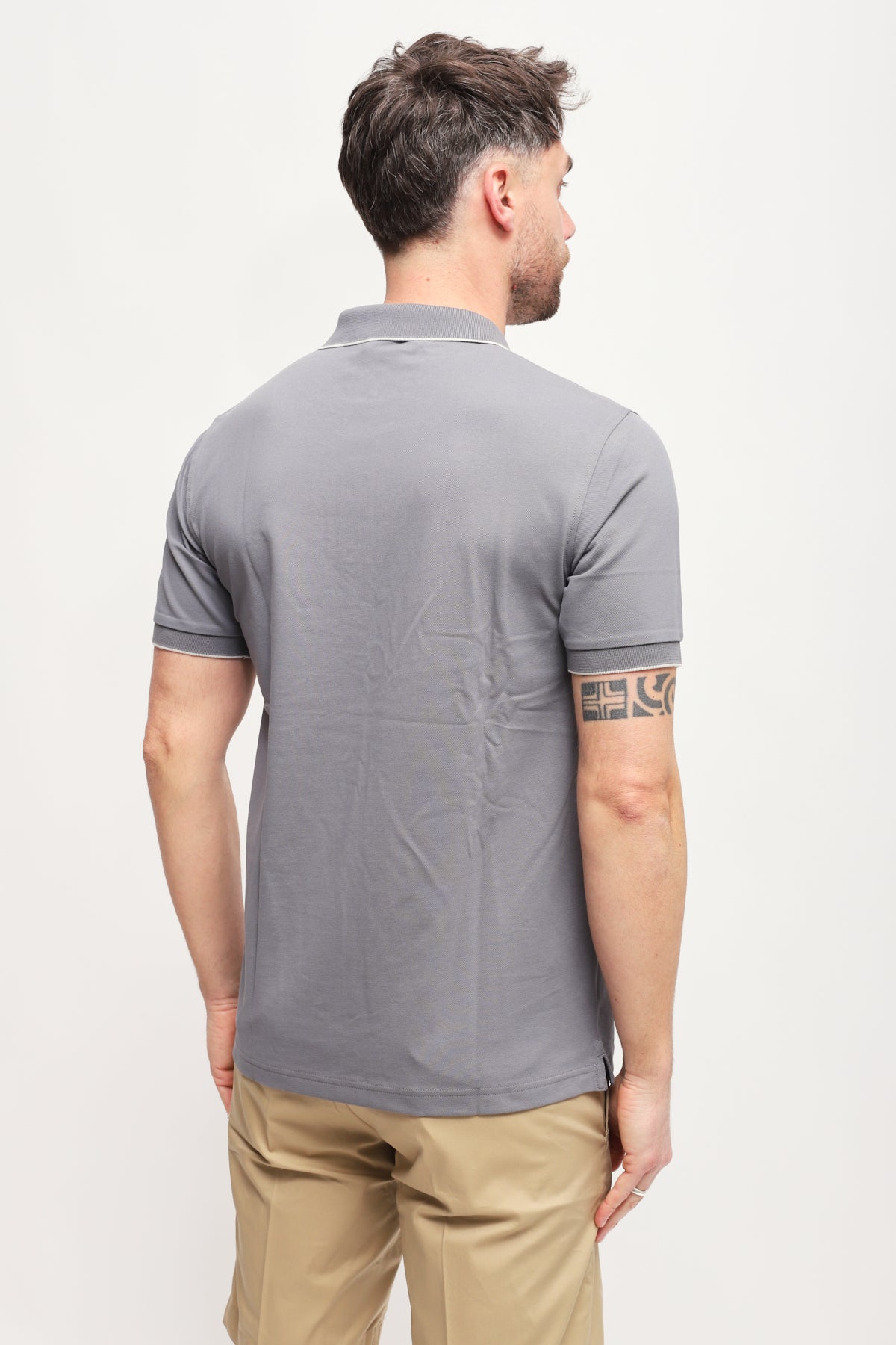 Polo con Ricamo Grigio