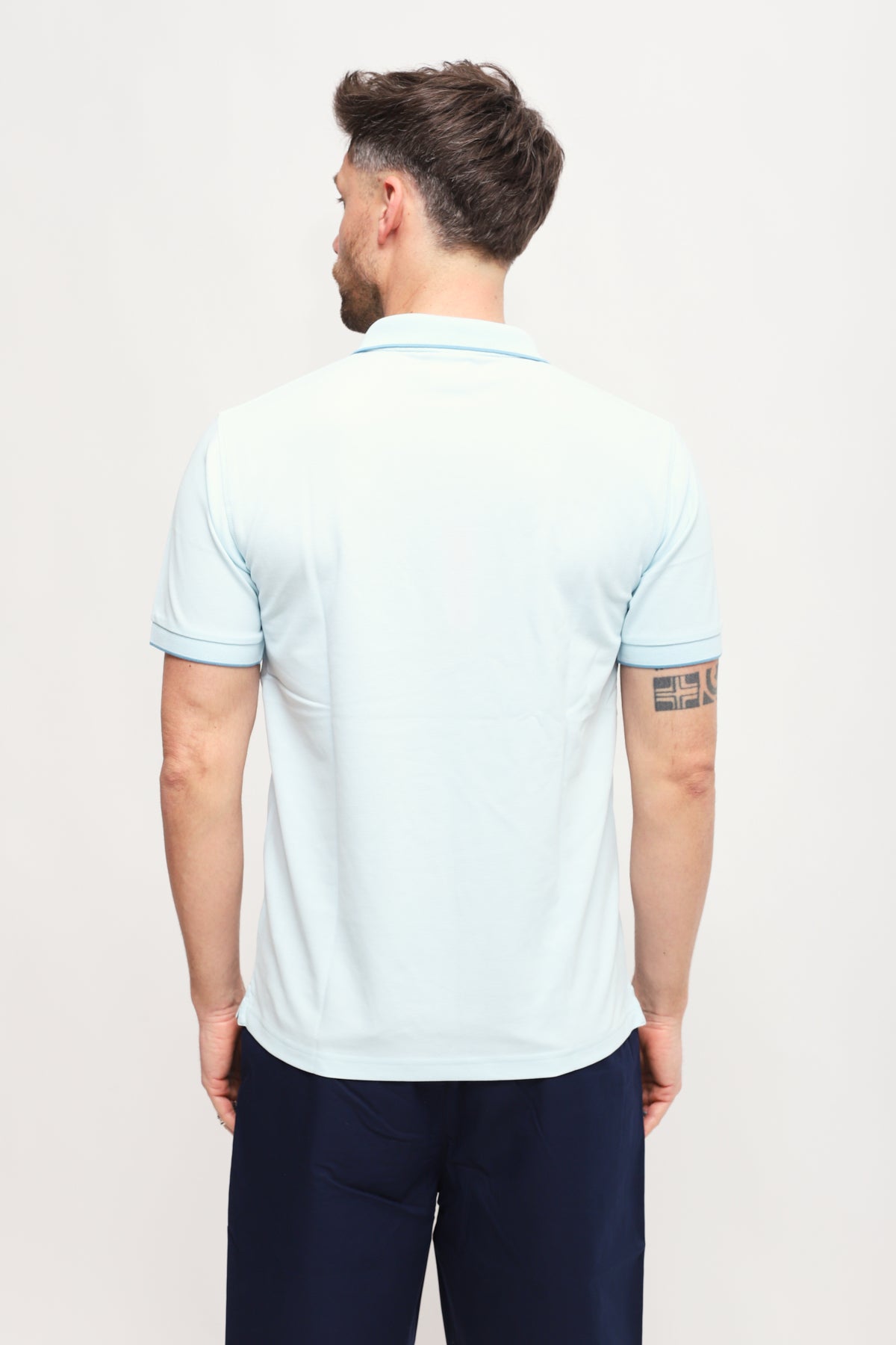 Polo con Ricamo Azzurro