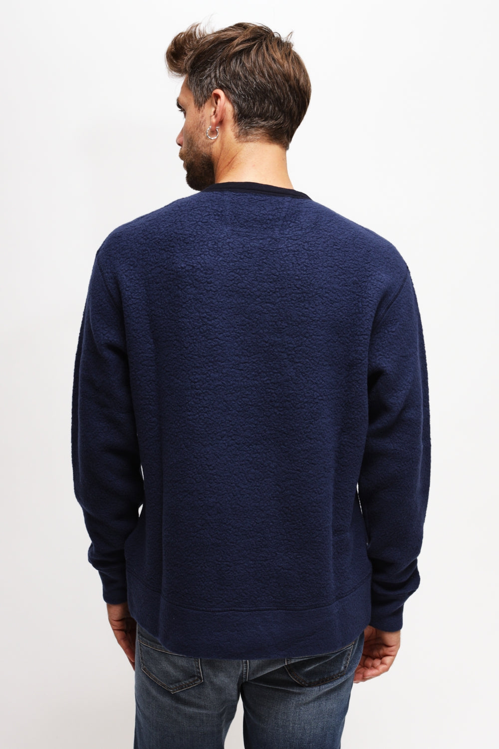Felpa Girocollo Wool Polar Fleece Blu