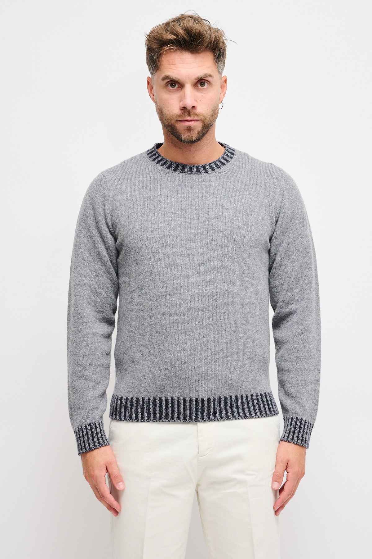 Girocollo 100% lana vergine Grigio