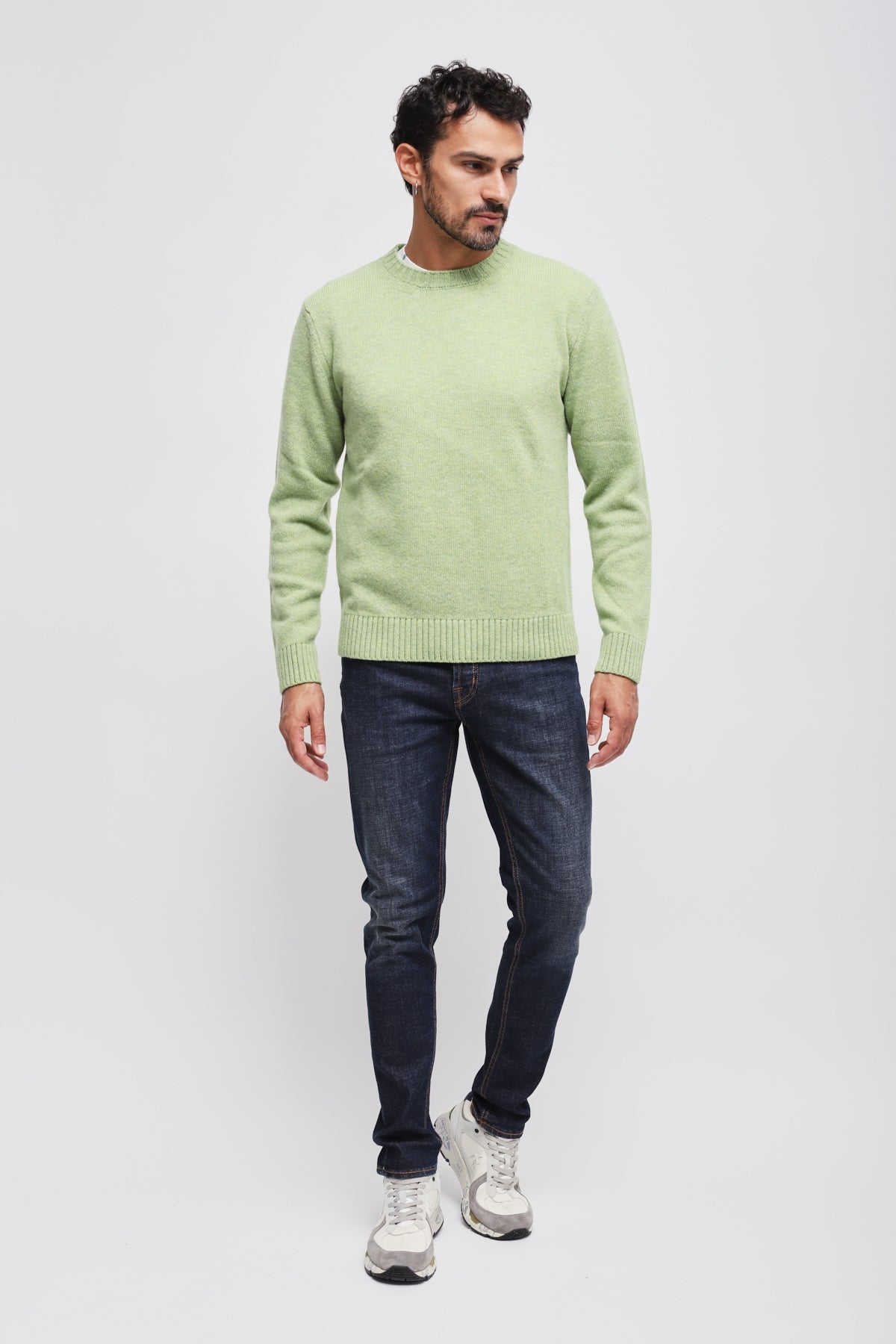 Girocollo 100% lana vergine Verde