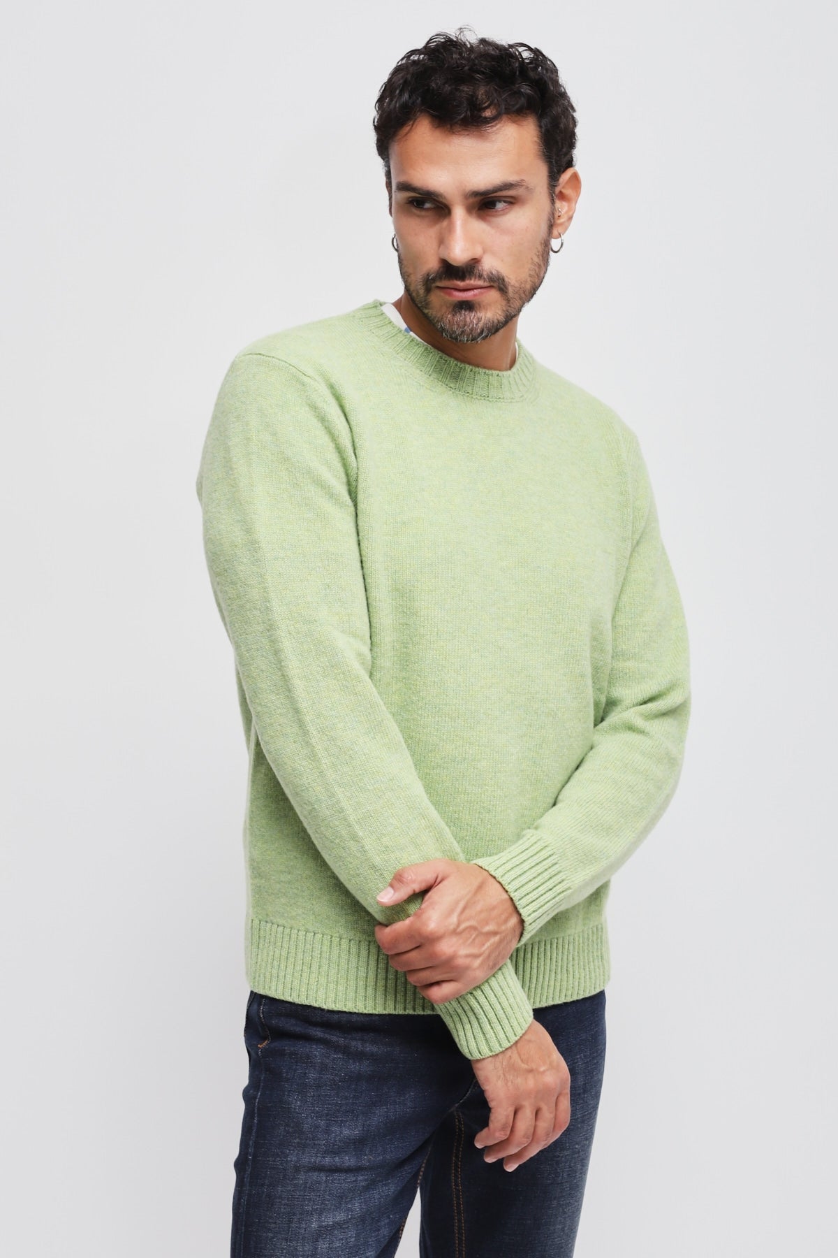 Girocollo 100% lana vergine Verde