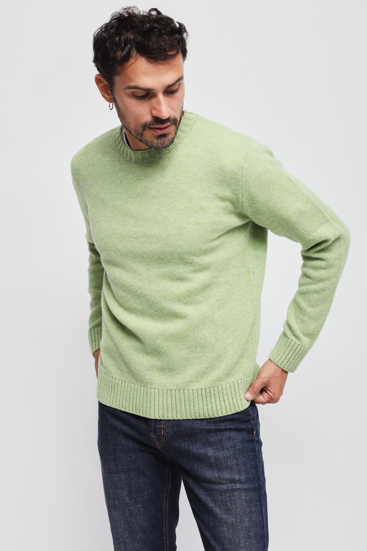 Girocollo 100% lana vergine Verde