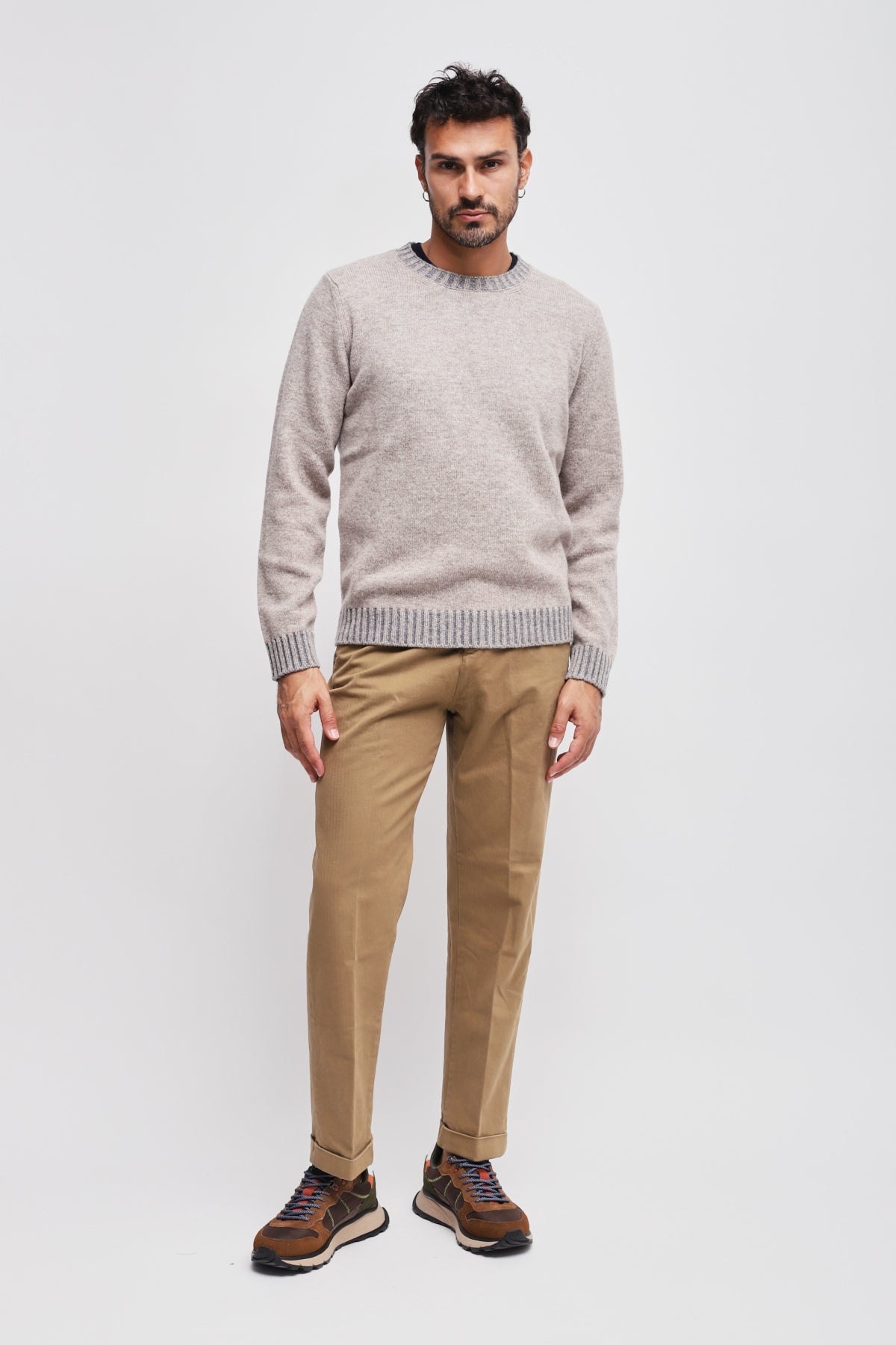 Girocollo 100% lana vergine Grigio