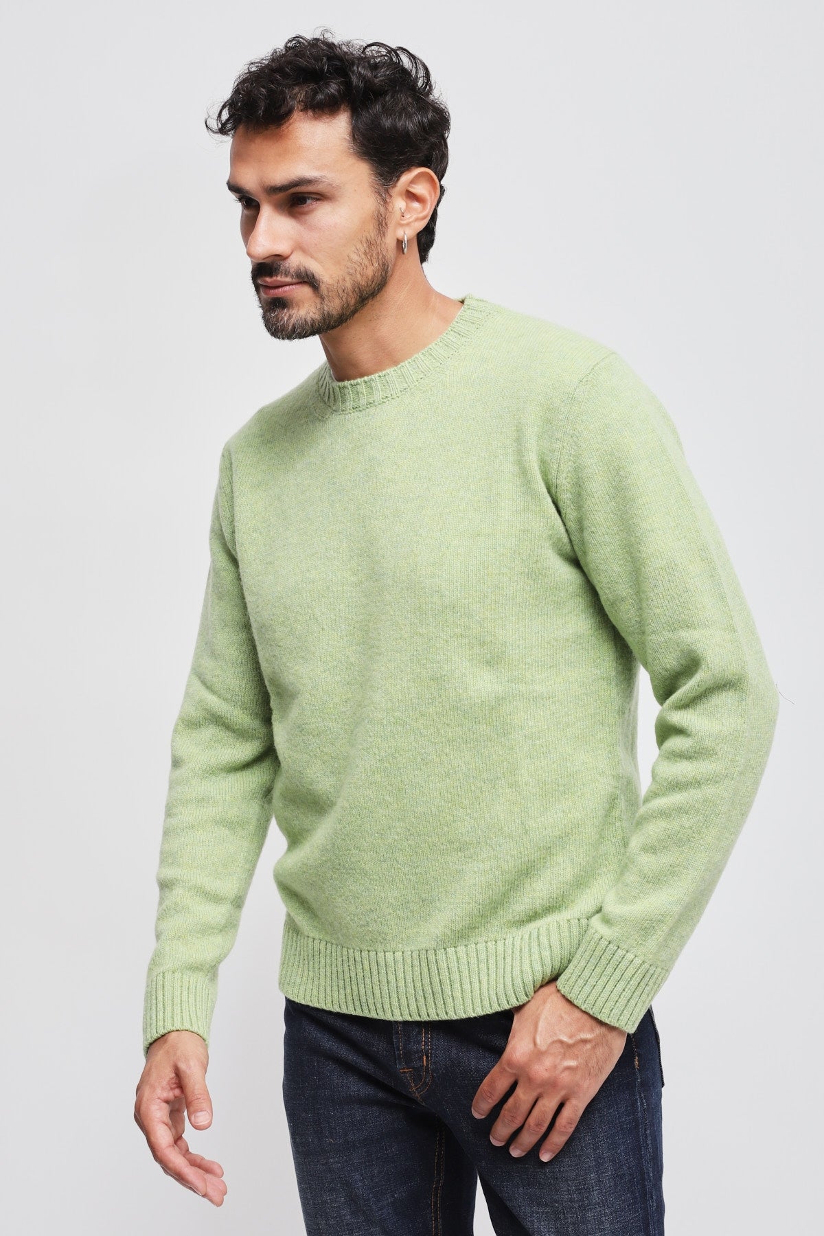 Girocollo 100% lana vergine Verde