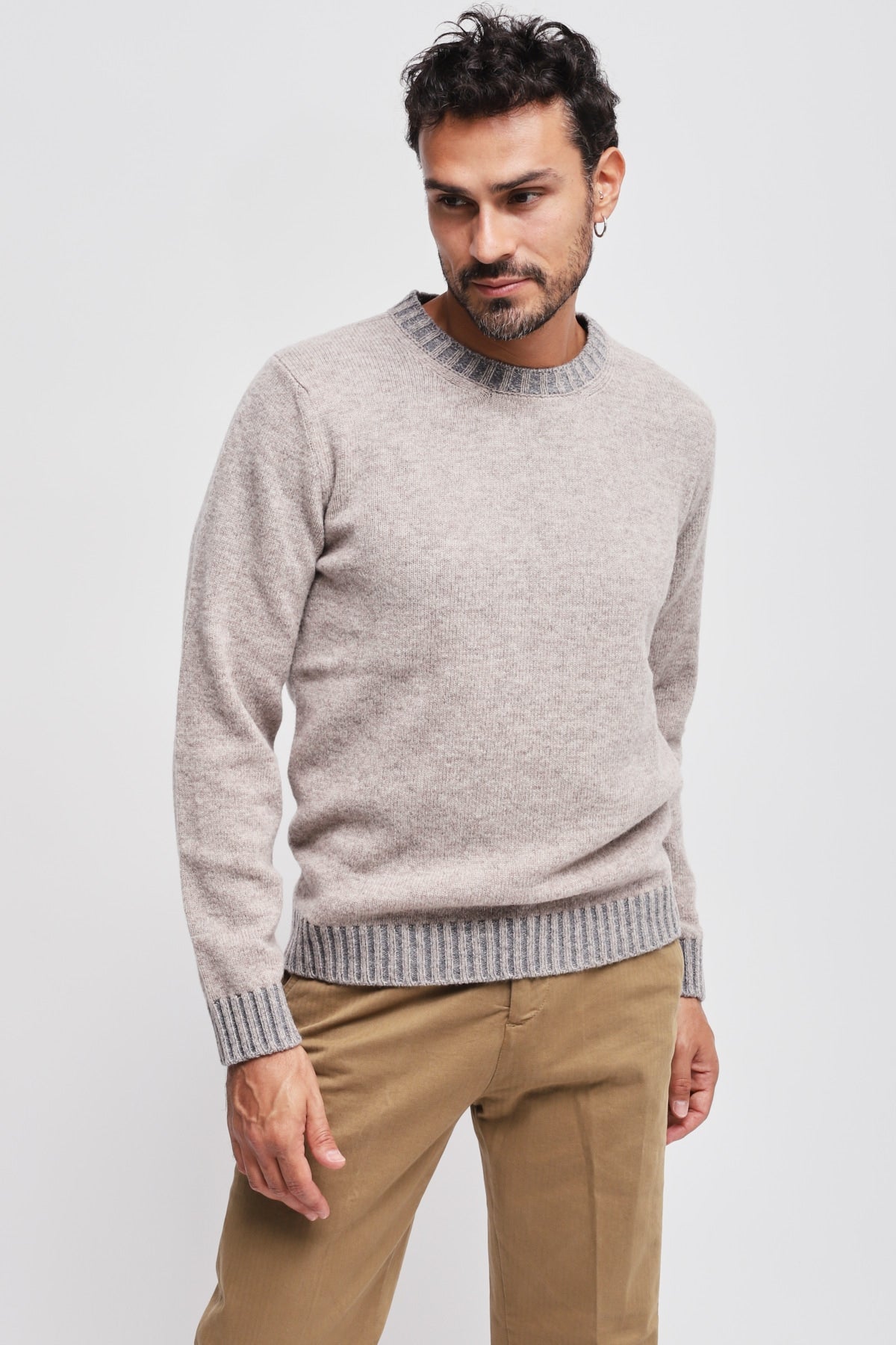 Girocollo 100% lana vergine Grigio