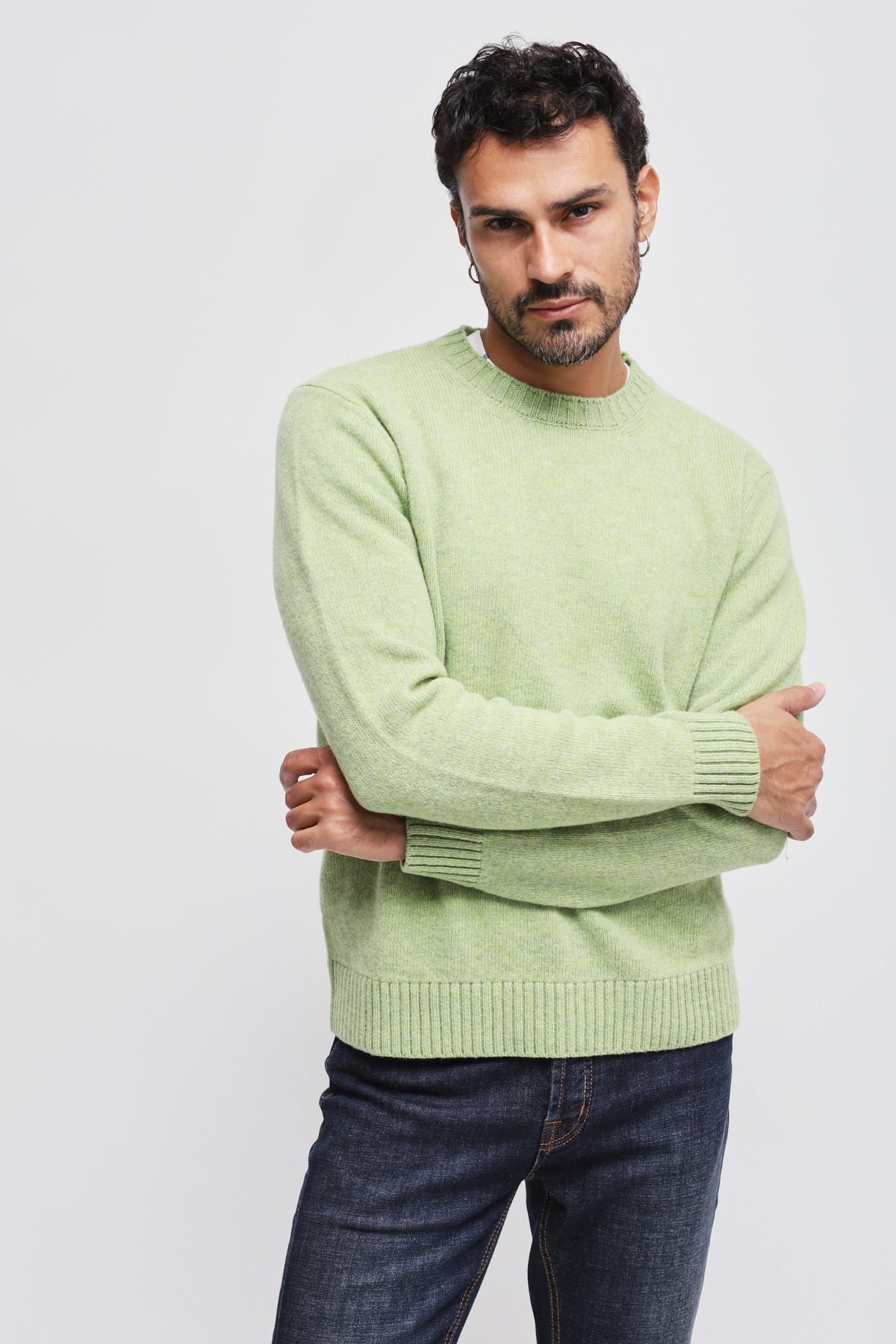 Girocollo 100% lana vergine Verde