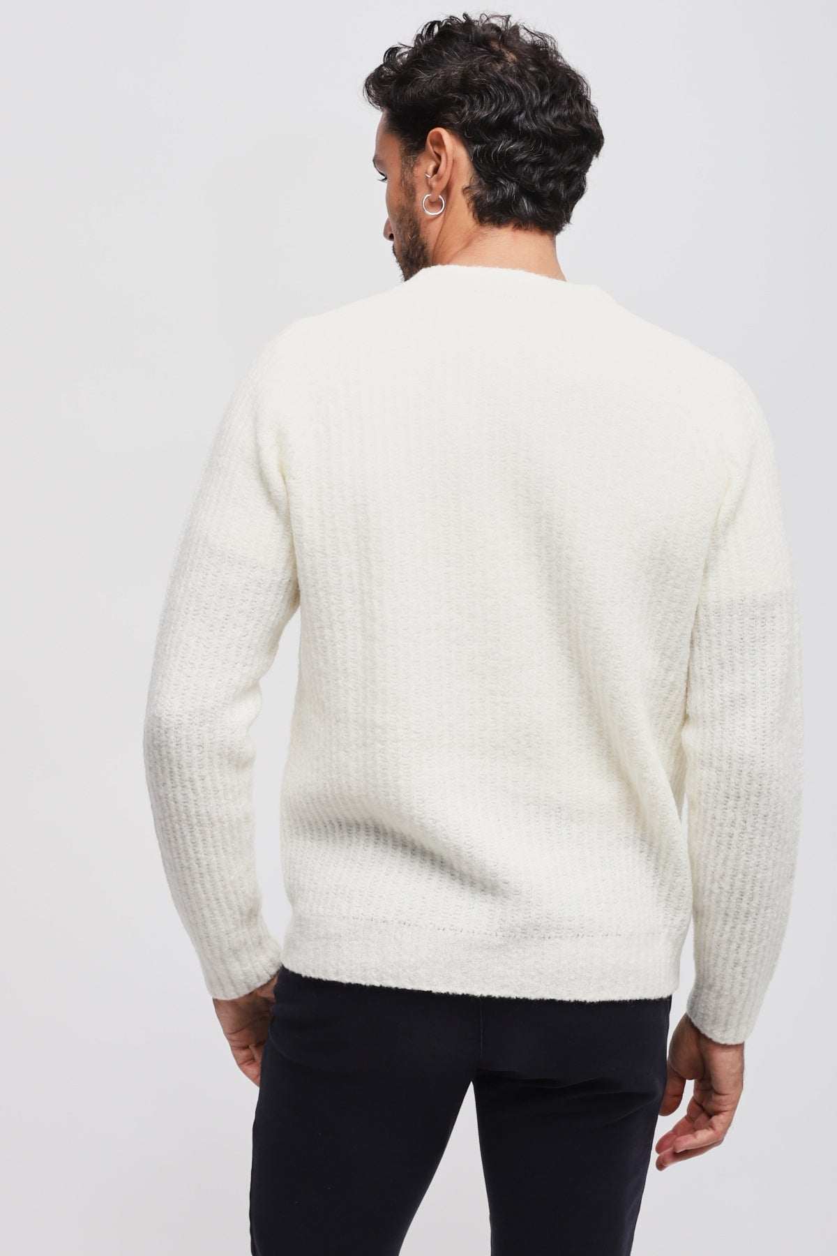 Girocollo misto lana Bianco