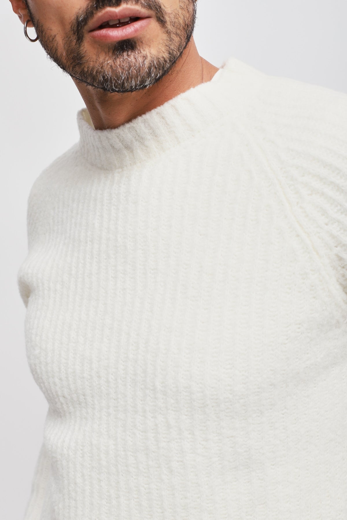 Girocollo misto lana Bianco