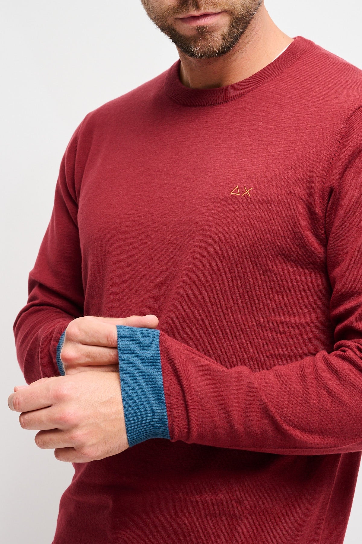 Girocollo con patch Rosso