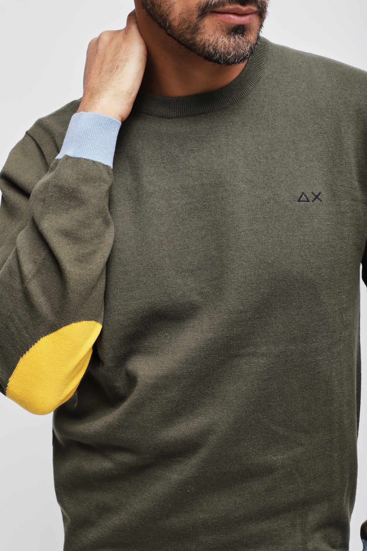 Girocollo con patch Verde