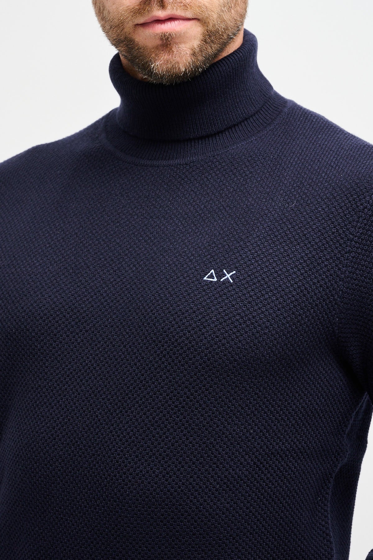 Dolcevita in lana e cotone Blu