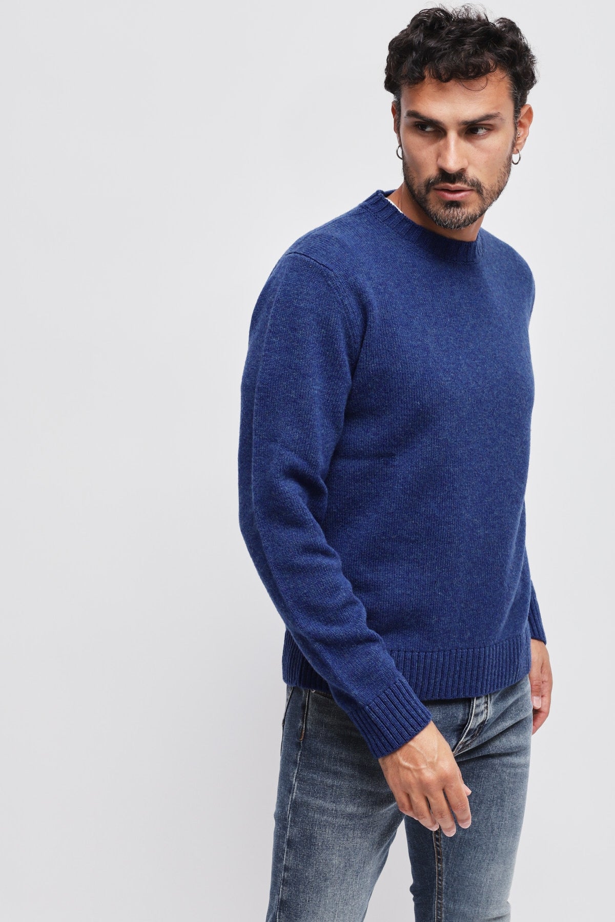 Girocollo 100% lana vergine Blu