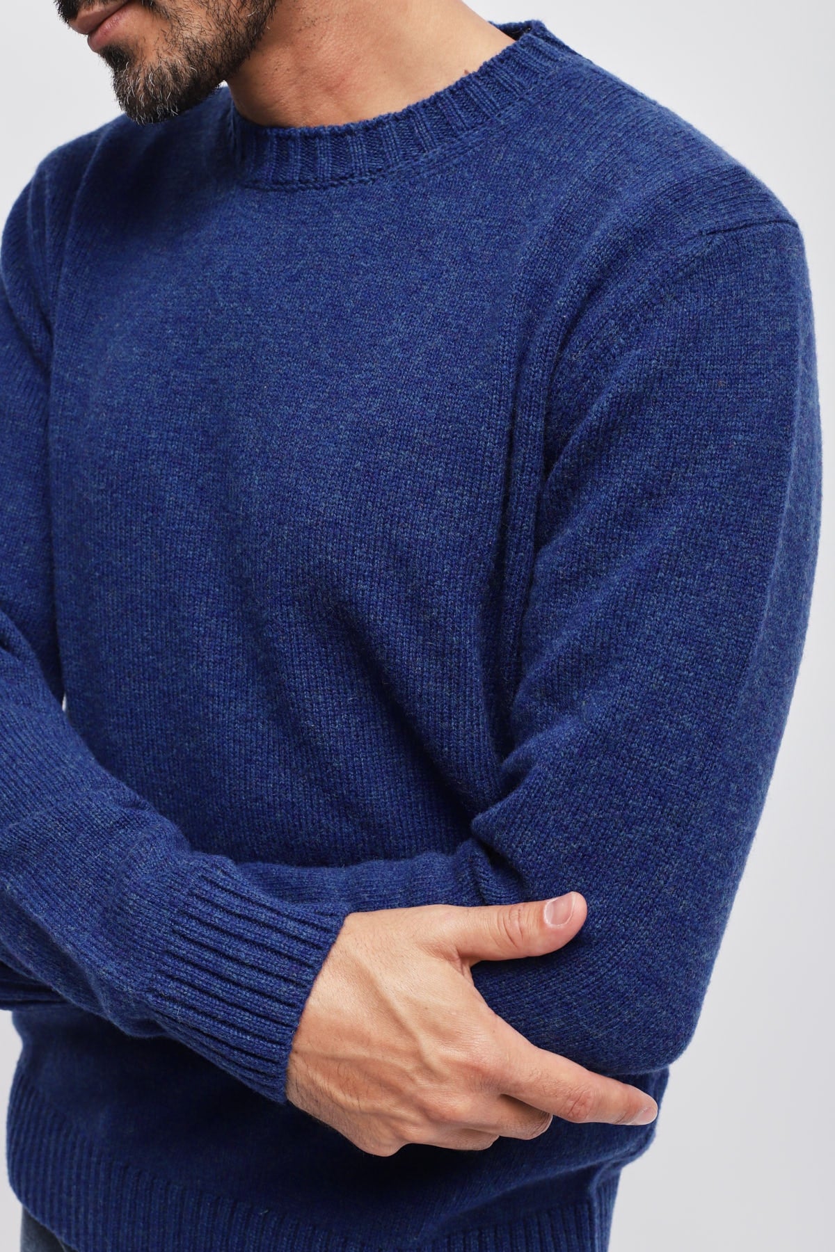 Girocollo 100% lana vergine Blu