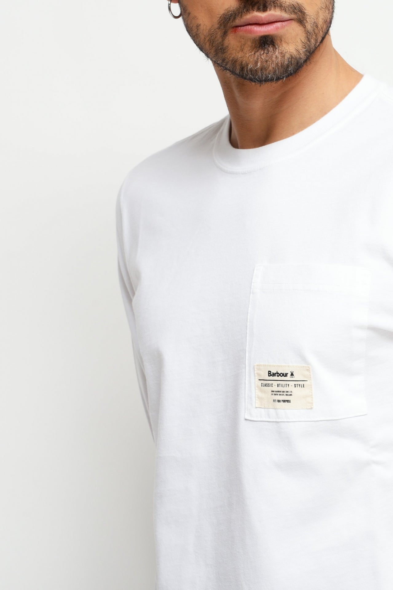 T-shirt Holbeck con tasca Bianco